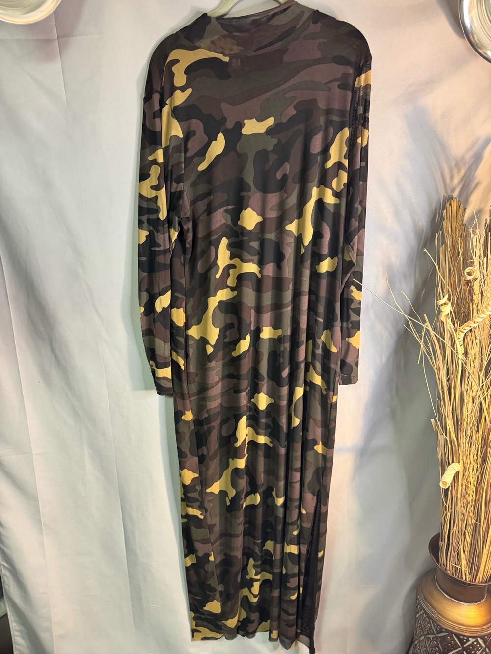 Bar III Women’s Mesh maxi dress - Green Camo